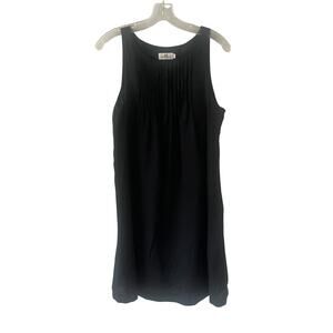 Vineyard Vines Black Linen Pintuck Cisco Swing Dress Sz 8